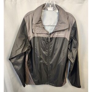 Columbia Jacket Mens‎ Small Black Rain Coat Nylon Hooded Windbreaker Packable